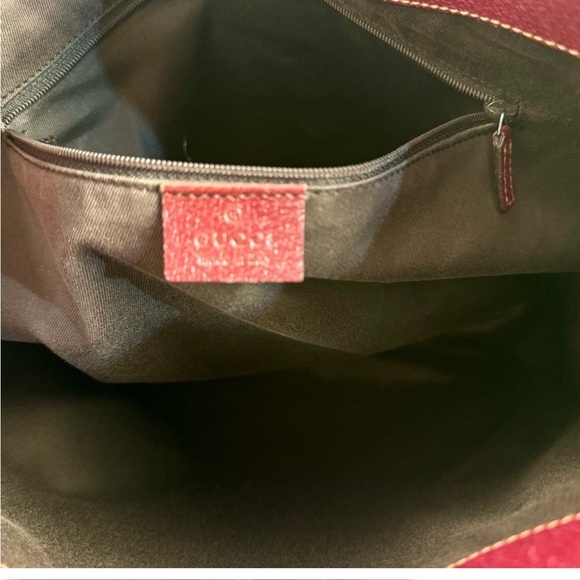 Gucci vintage Red and Brown Monogram Tote Bag - Picture 7 of 10
